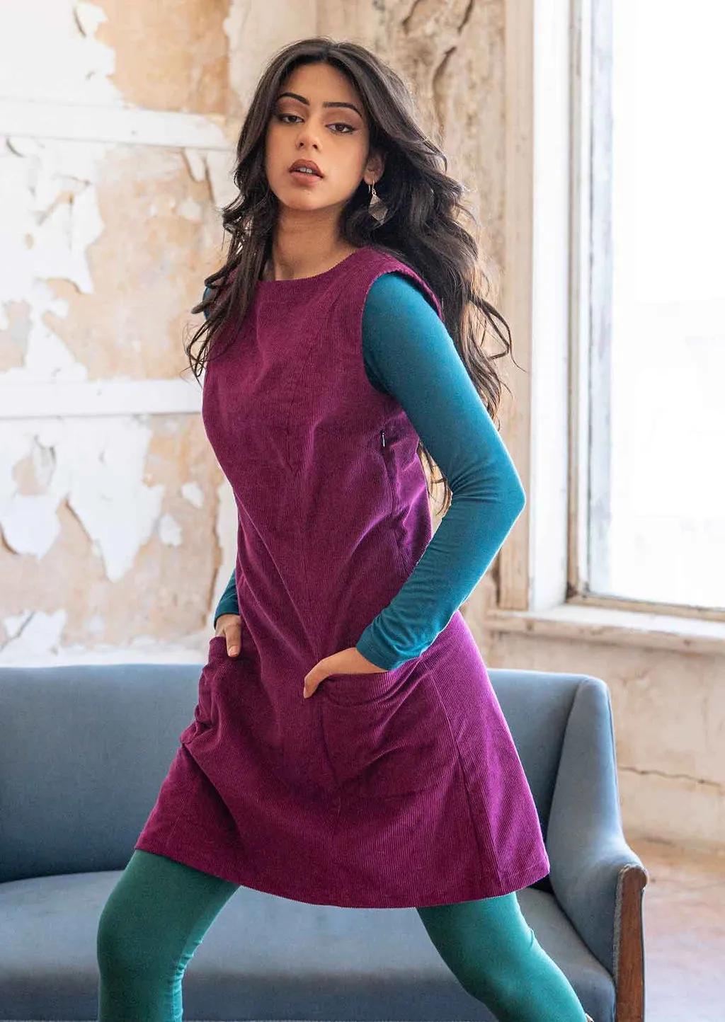Polly Pocket Corduroy Tunic Plum Caspia