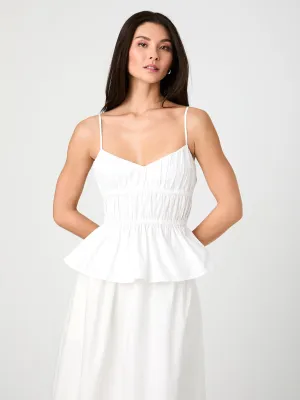 Poplin Strappy Peplum Top