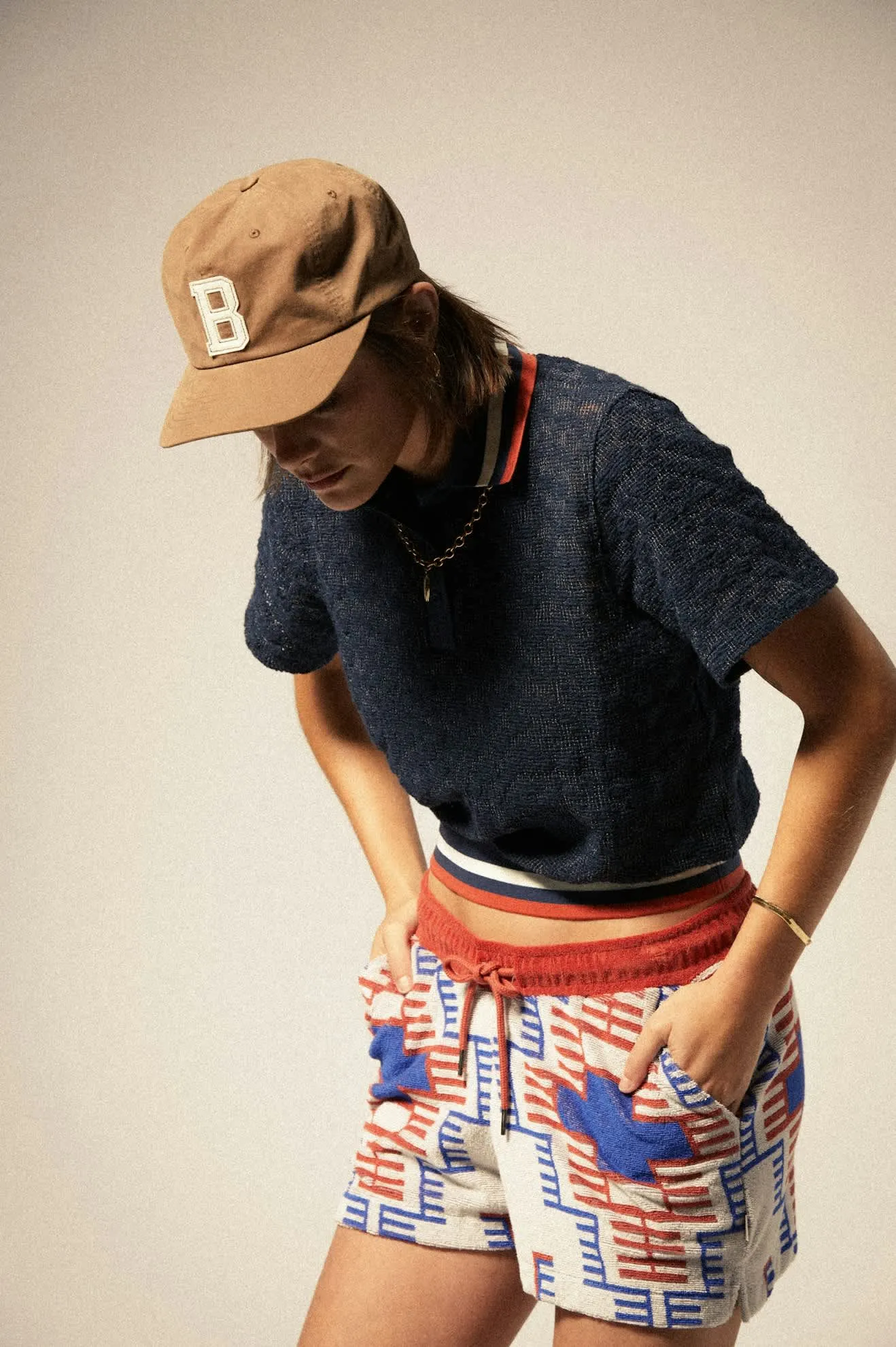 Retro Mesh S/S Polo - Washed Navy