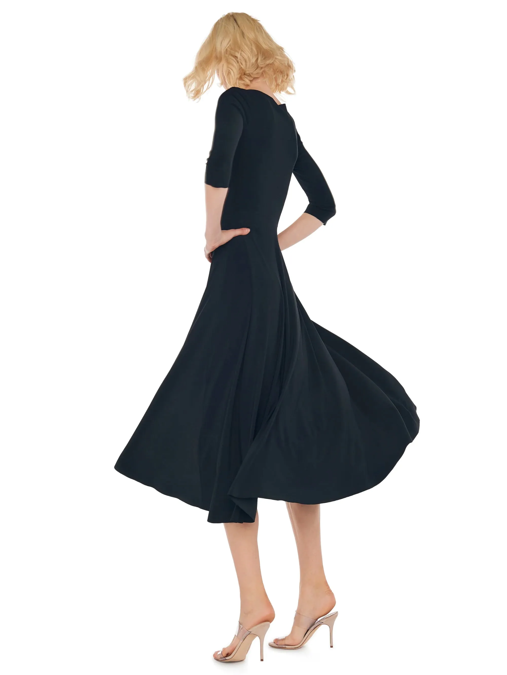 Reversible Black V-Neck Dress