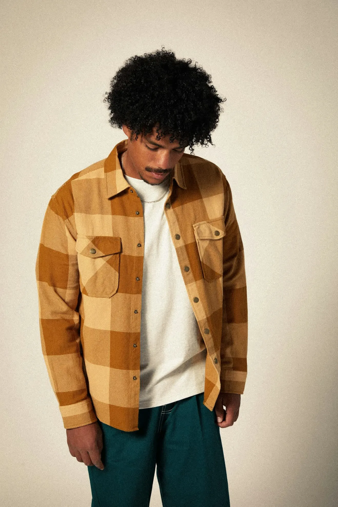 Selden L/S Flannel - Washed Copper/Curry Buffalo