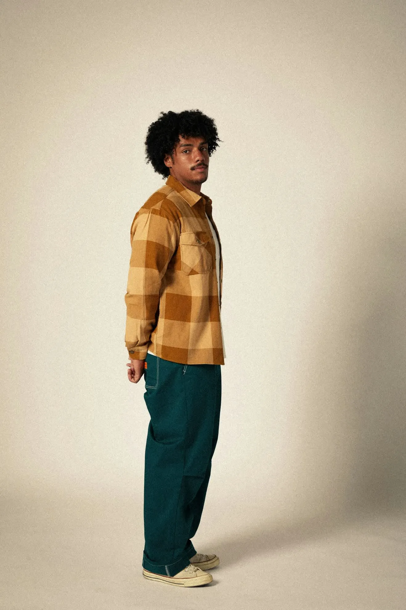Selden L/S Flannel - Washed Copper/Curry Buffalo