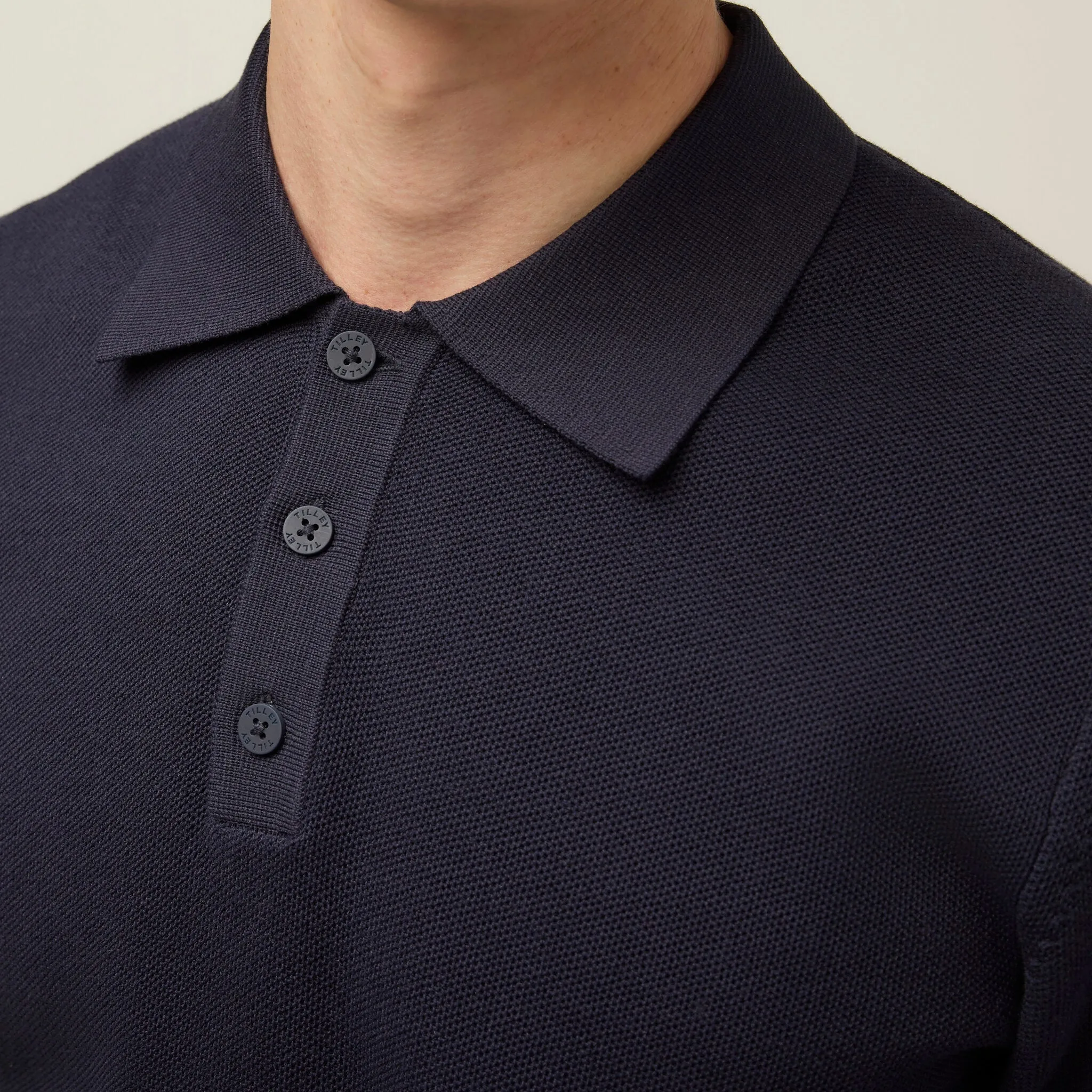Textured Polo Sweater
