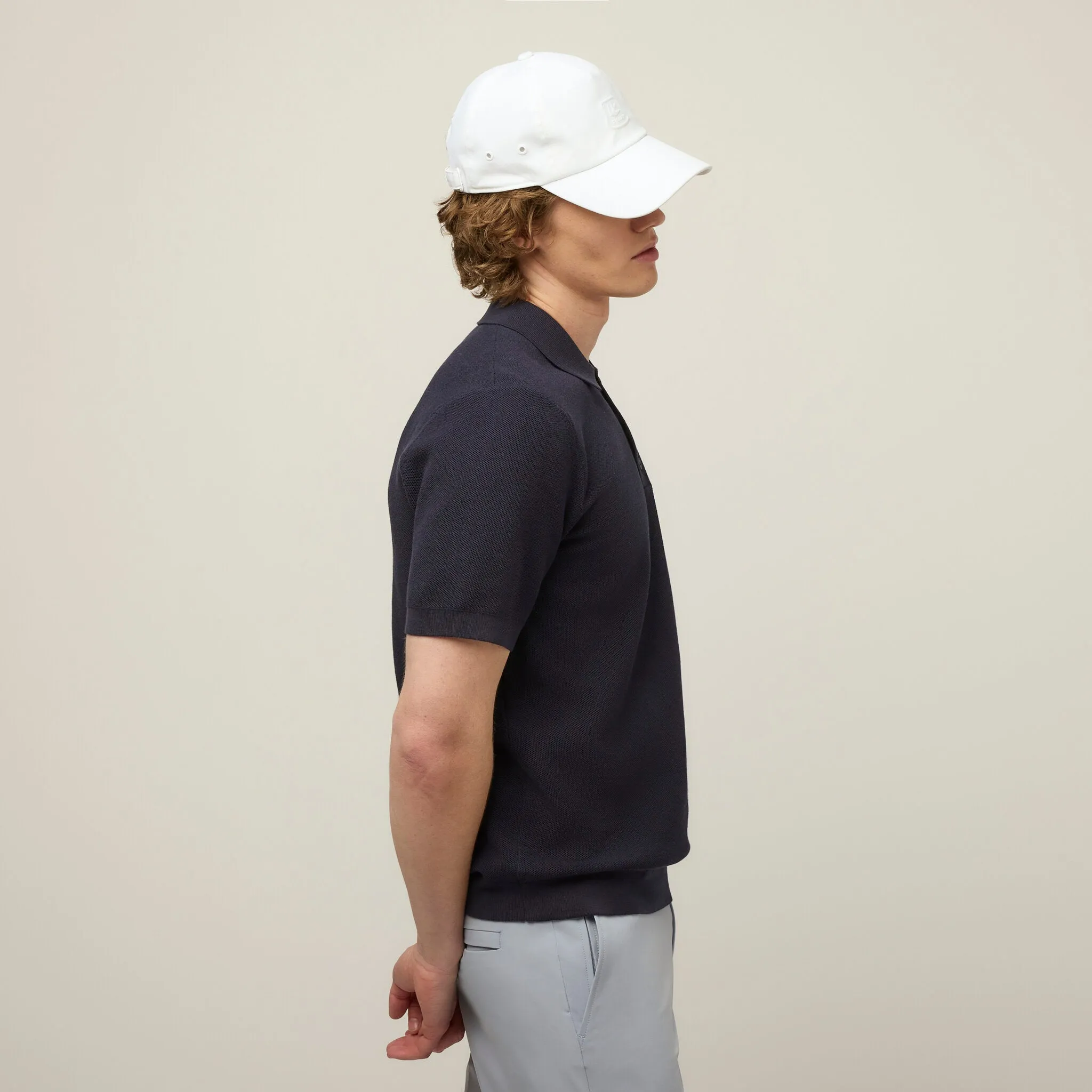 Textured Polo Sweater