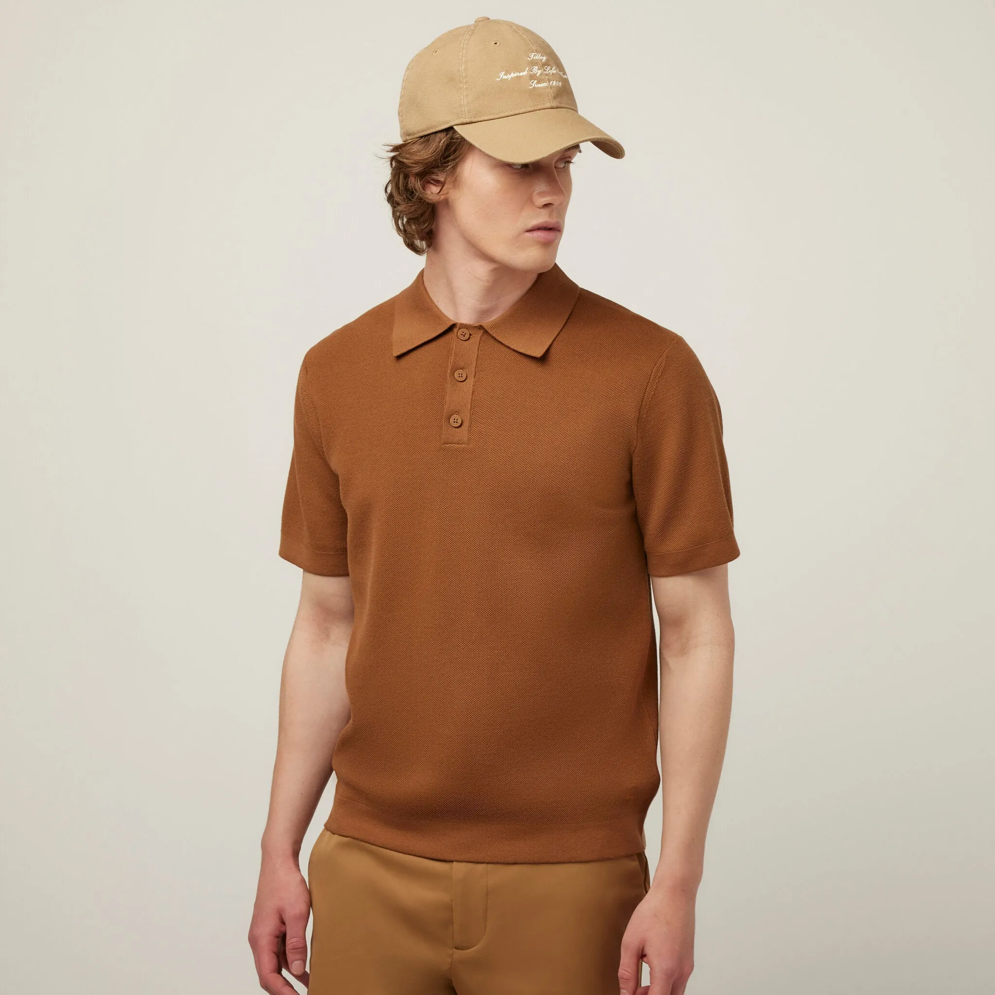 Textured Polo Sweater