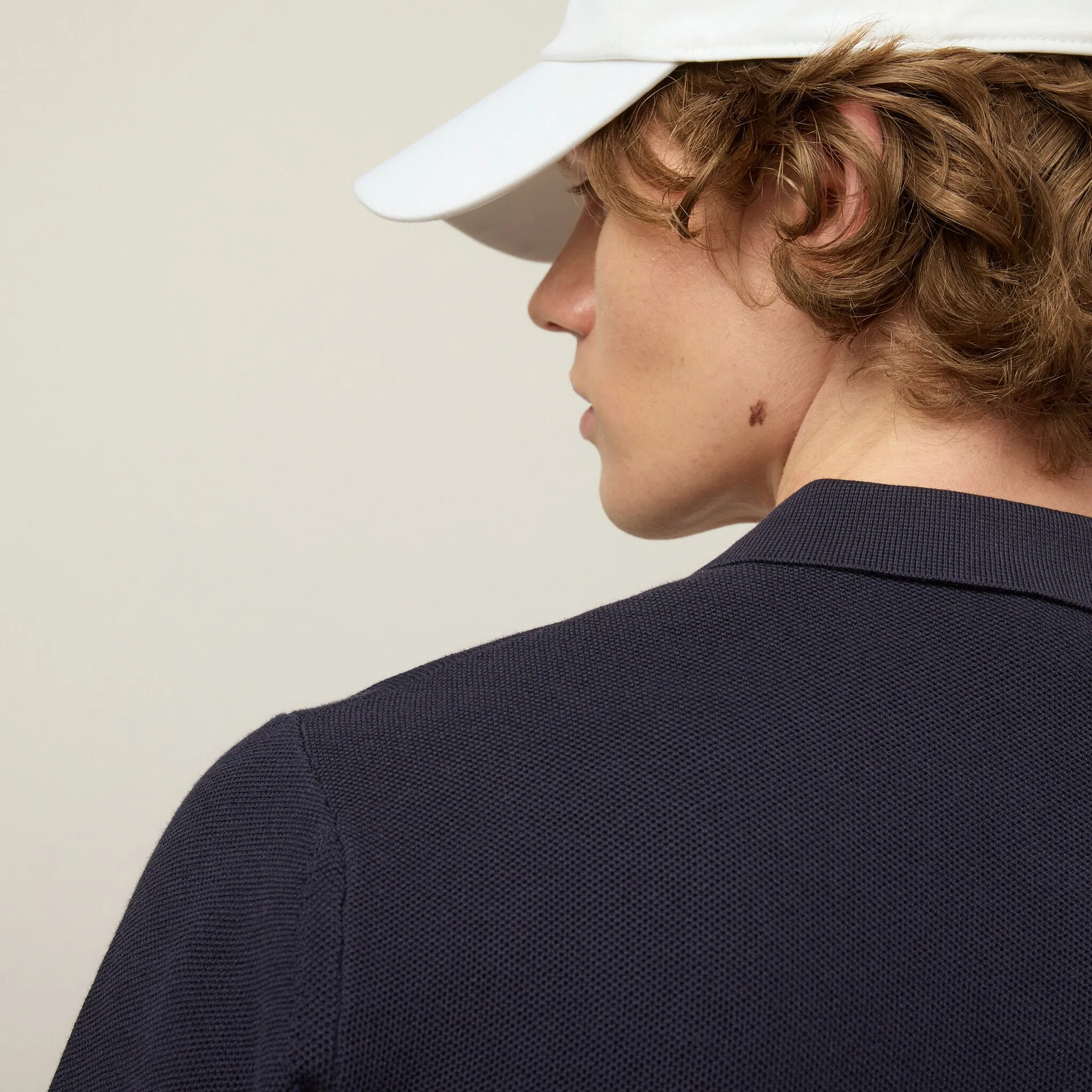 Textured Polo Sweater