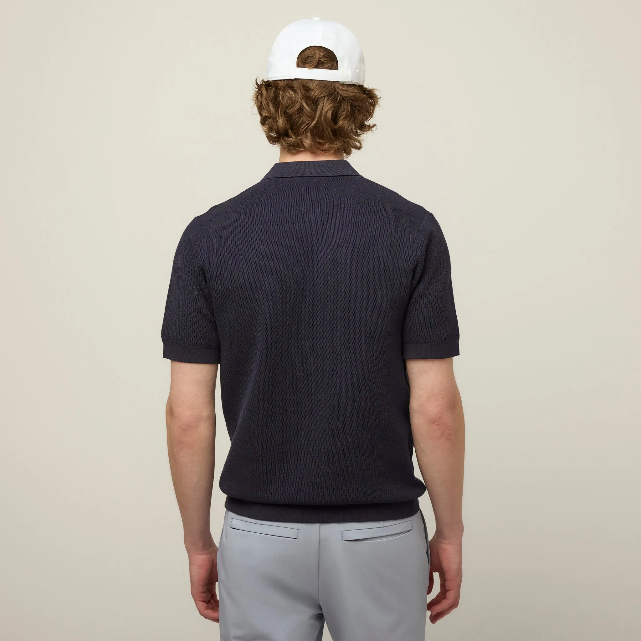 Textured Polo Sweater