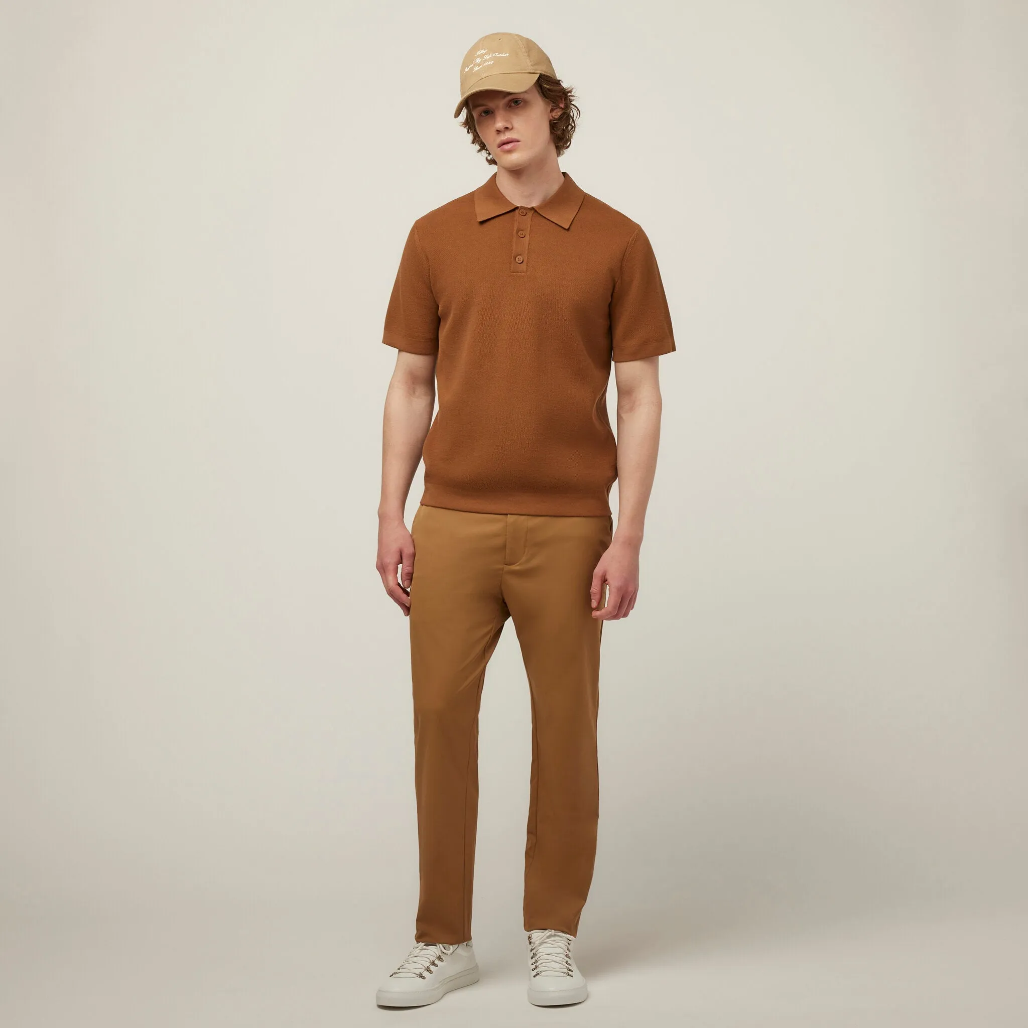 Textured Polo Sweater