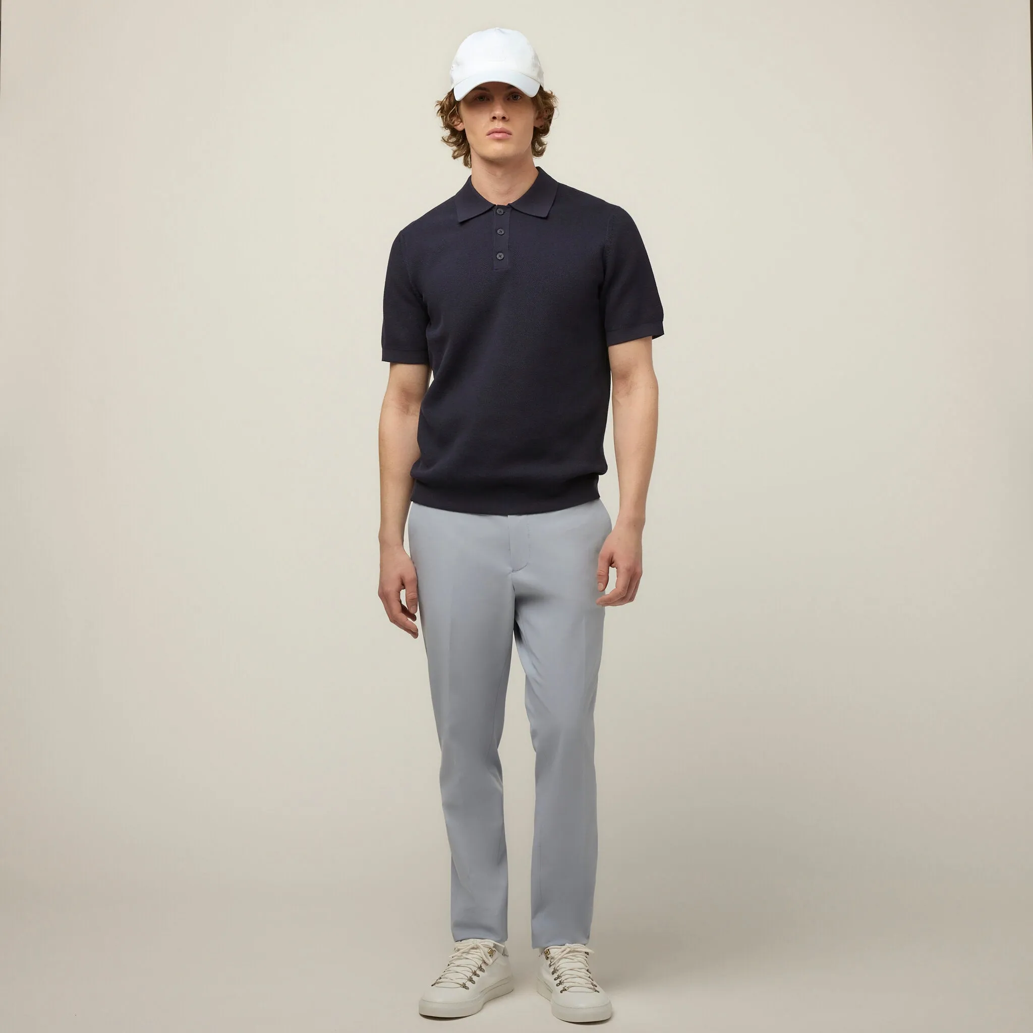 Textured Polo Sweater