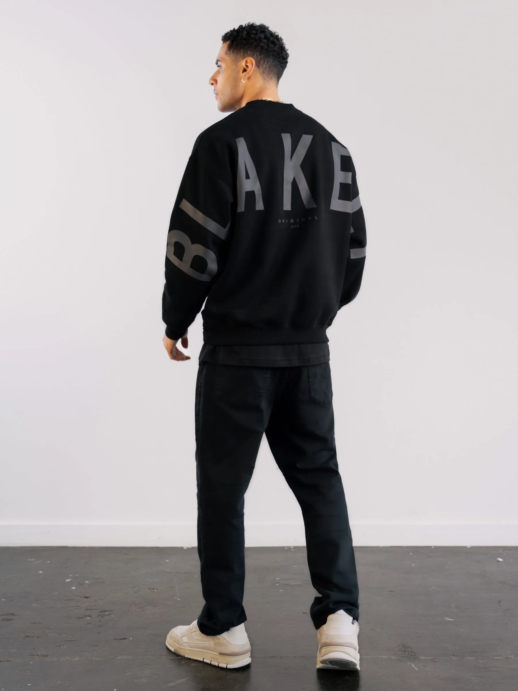 Tonal Idris Oversized Sweater - Black