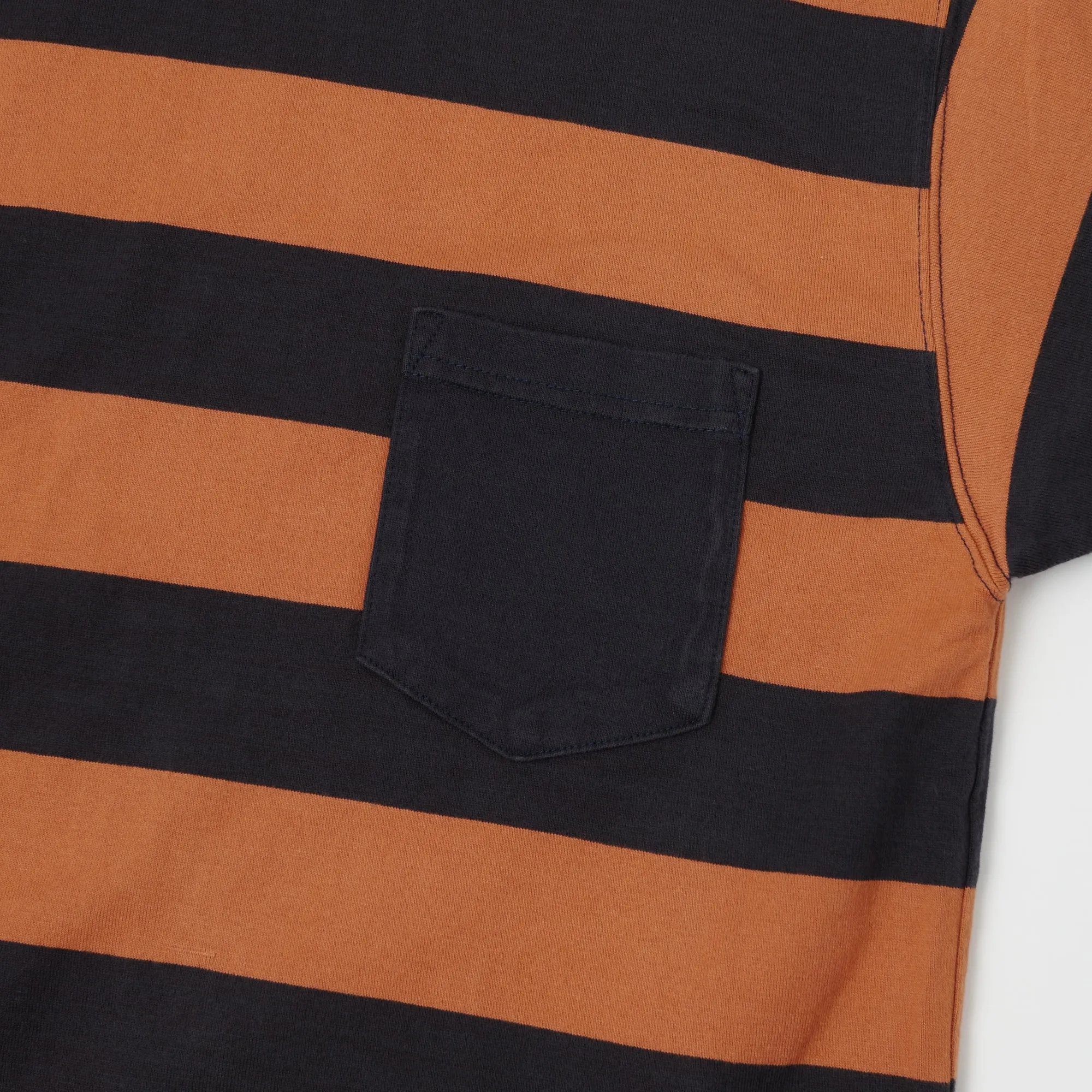 TOYS McCOY TMC2032 Bordered Stripe Pocket Tee - Carrot/Navy