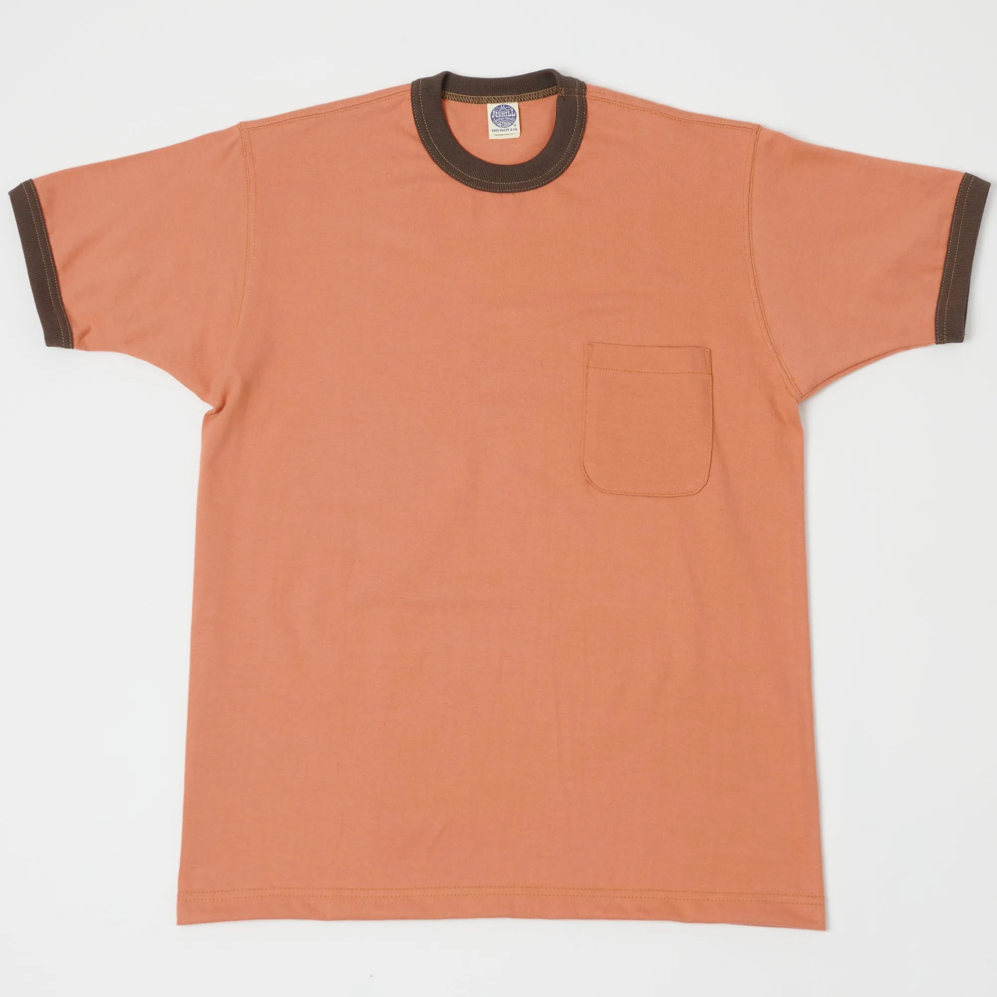 TOYS McCOY TMC2237 Ringer Pocket Tee - Carrot/Brown