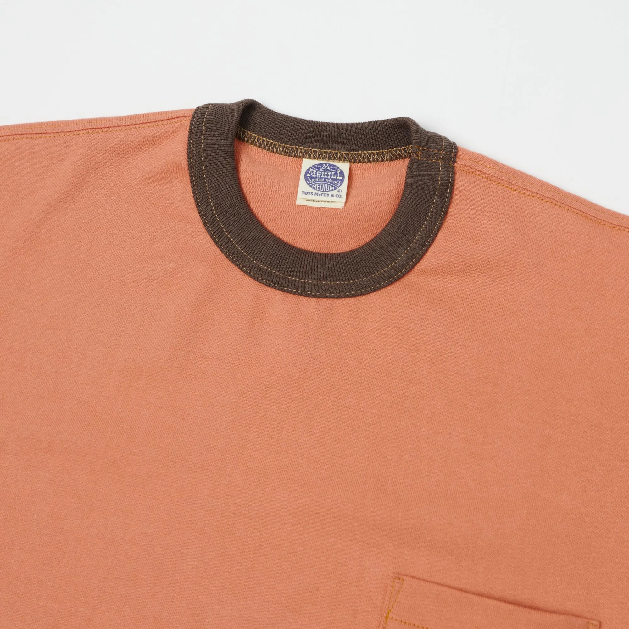 TOYS McCOY TMC2237 Ringer Pocket Tee - Carrot/Brown