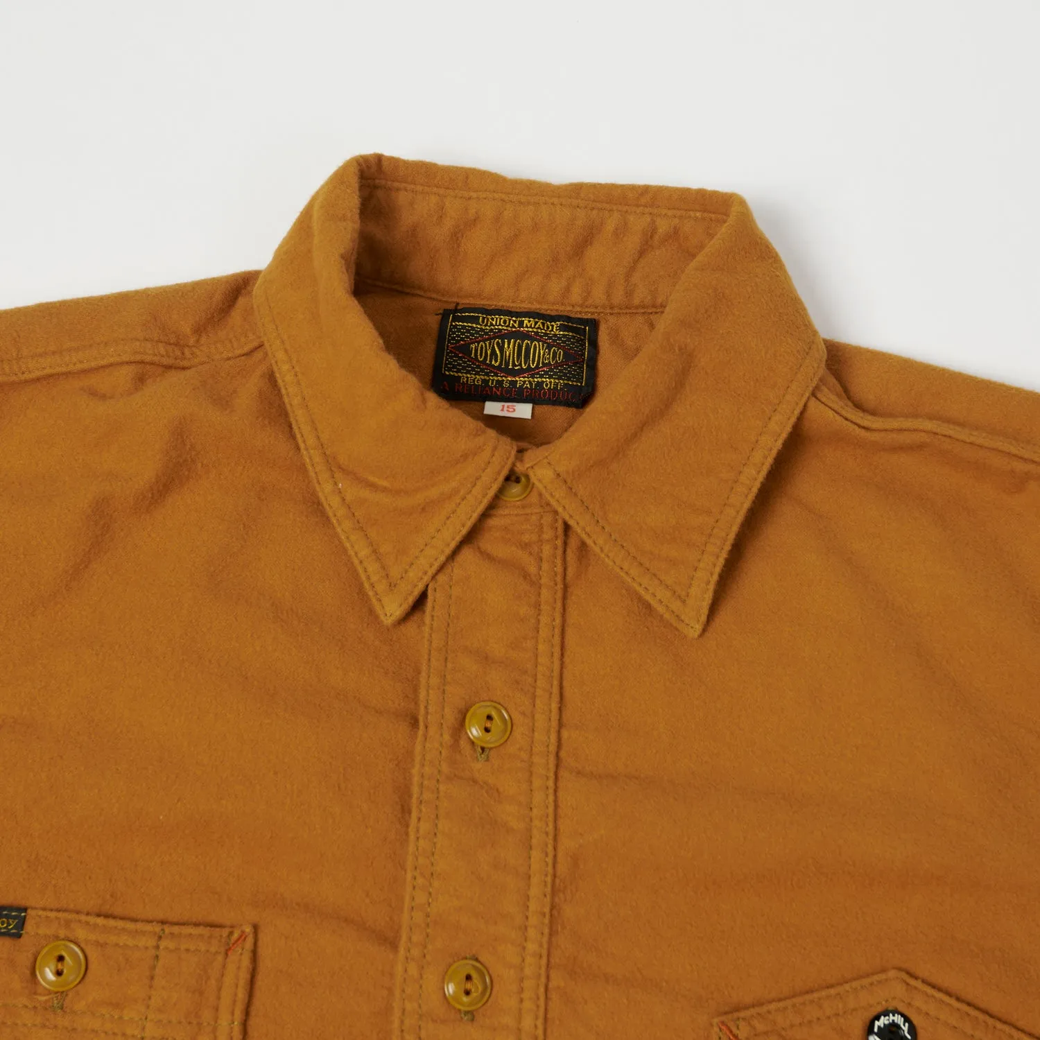 TOYS McCOY TMS2208 'Oil Digger' Flannel Shirt - Gold
