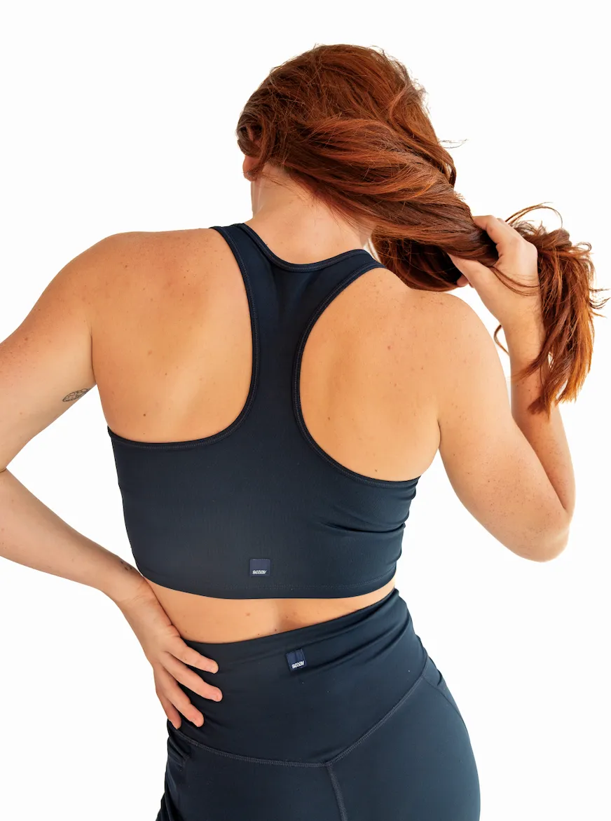 V Neck Bra Top - Midnight