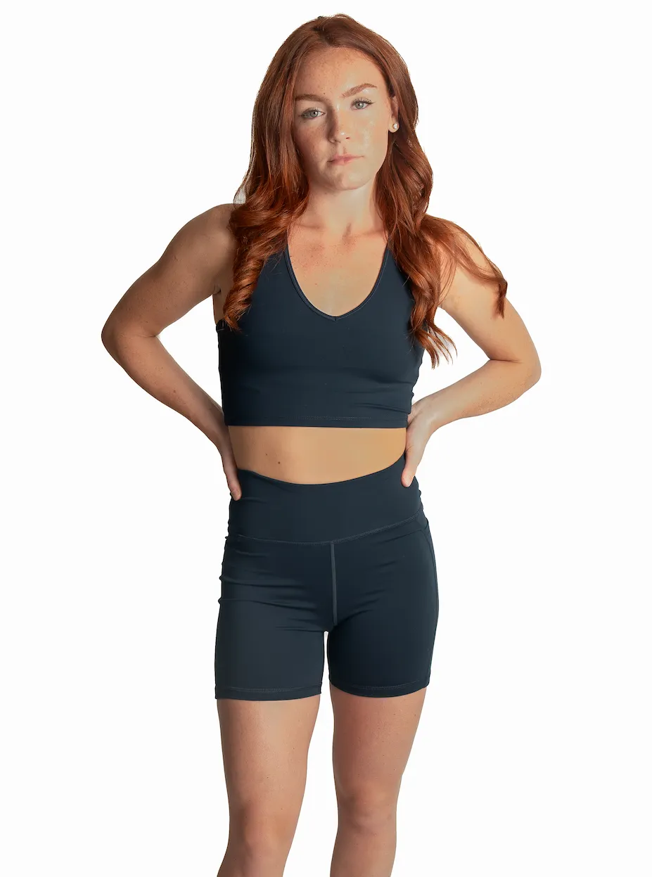 V Neck Bra Top - Midnight