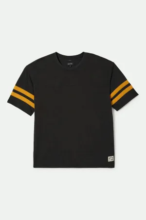 Vintage Football Mesh Jersey T-Shirt - Washed Black/Ray Flower