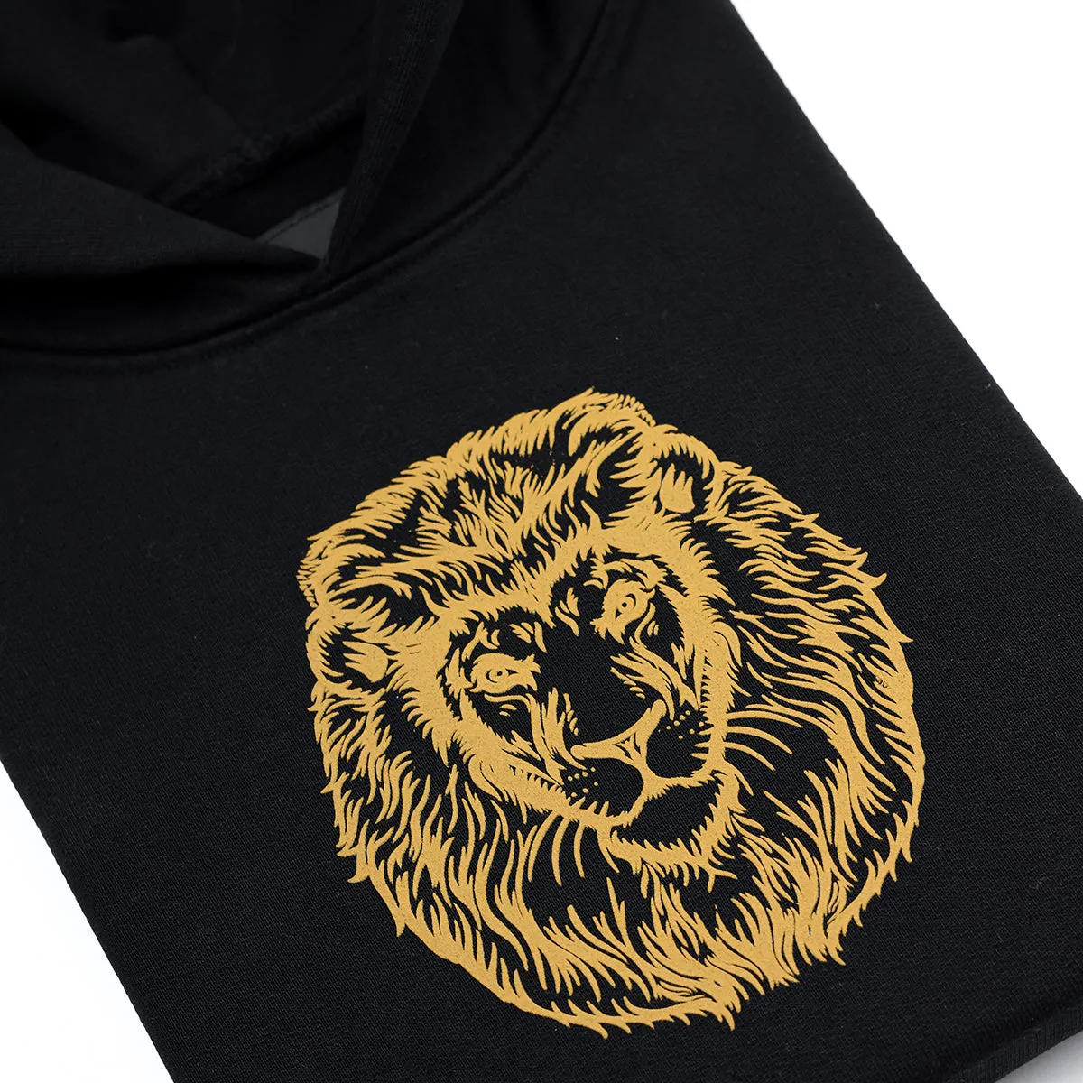 Vintage Lion Kid's Hoodie - Black/Gold