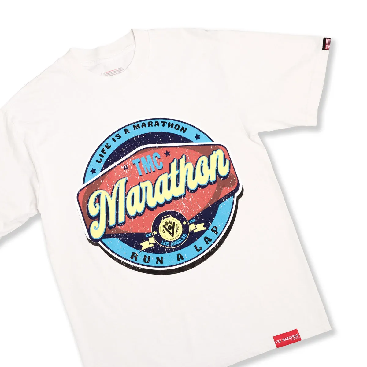 Vintage Run A Lap Marathon T-Shirt - Bone