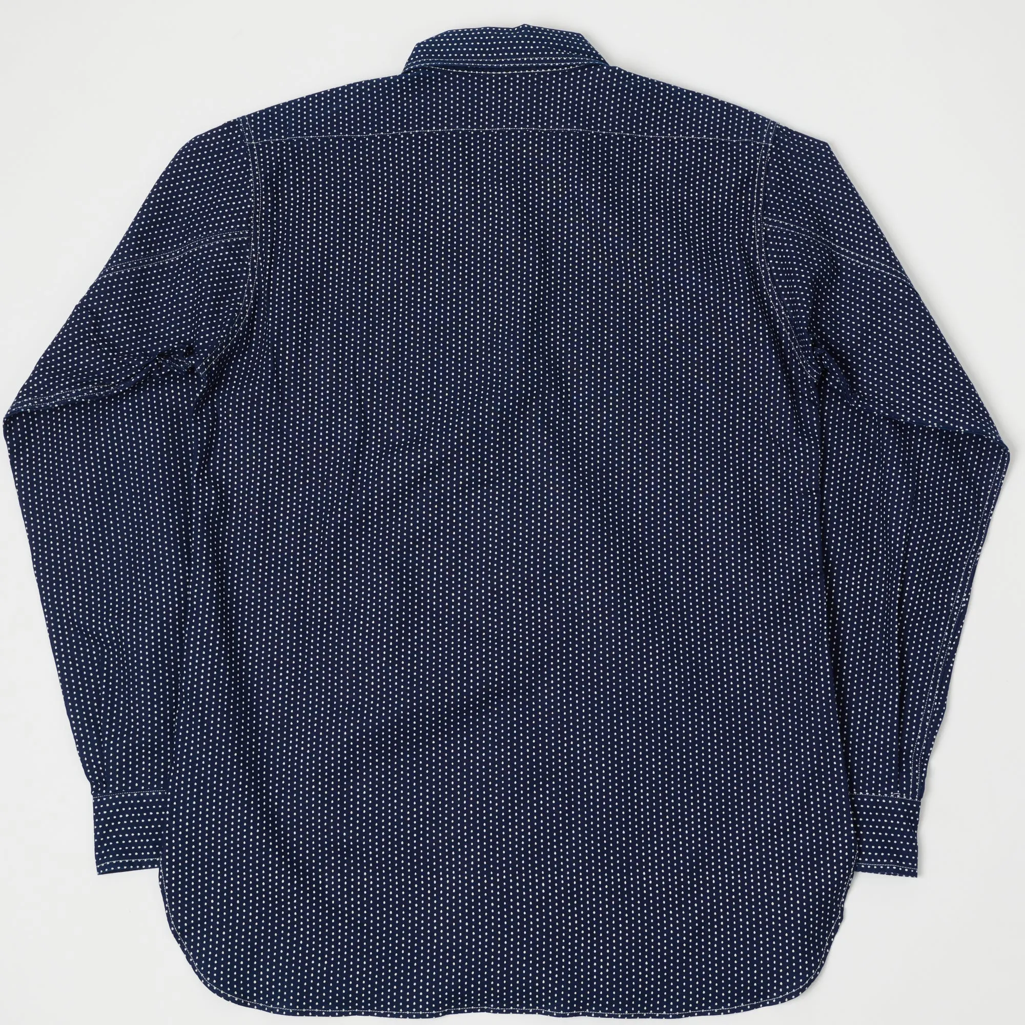 Warehouse 3025 Wide Awake Shirt - Indigo Dot Pattern