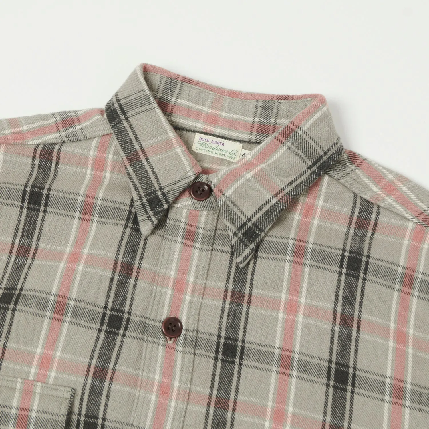 Warehouse & Co 3022 Flannel Shirt W/ Chin Strap - Grey