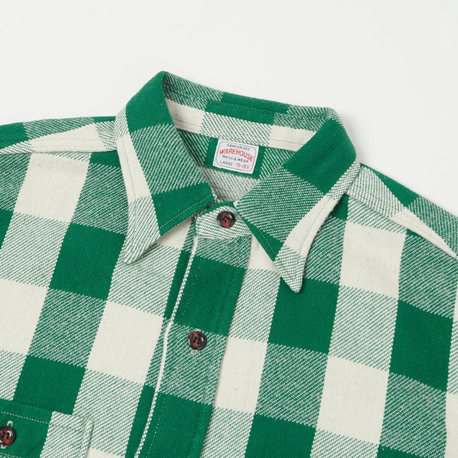 Warehouse & Co 3104 '23 'A Pattern' Flannel Shirt - Green