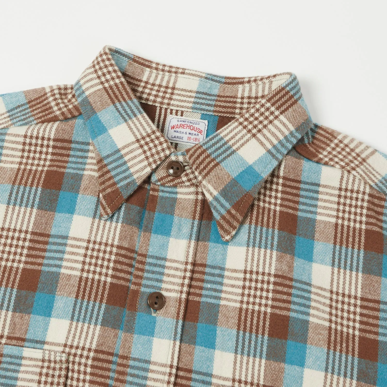 Warehouse & Co 3104  Flannel Shirt 'D Pattern' - Brown
