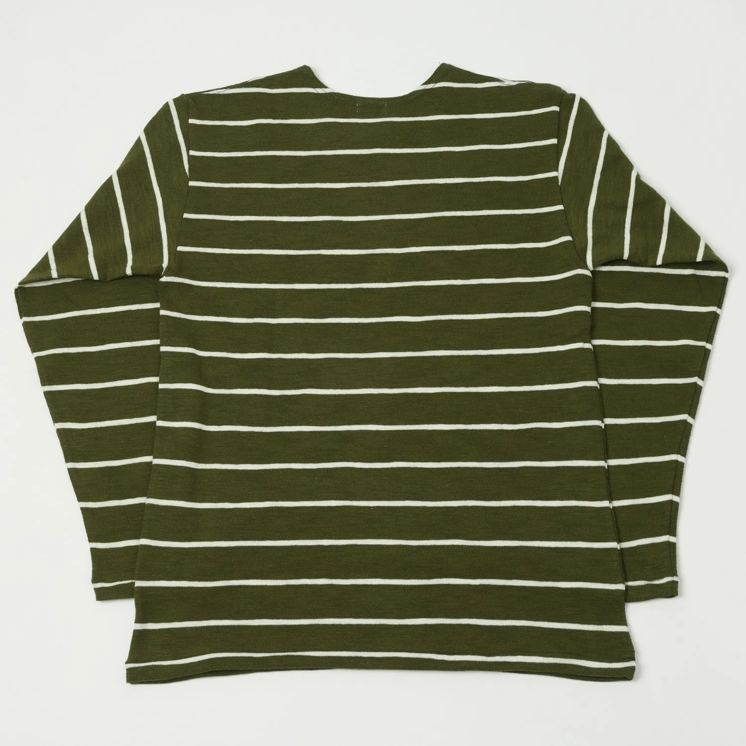 Warehouse & Co 4088 L/S Stripe Tee - Green/Off White