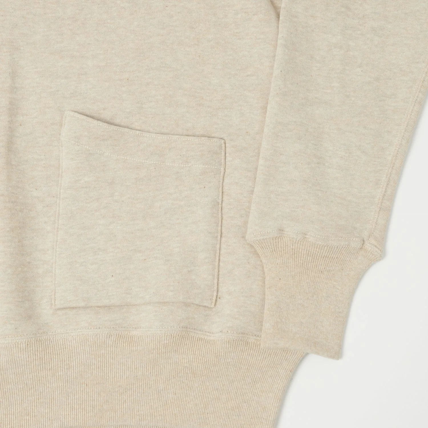 Warehouse & Co 453 Two Pocket Set-In Hooded Sweatshirt - Oatmeal