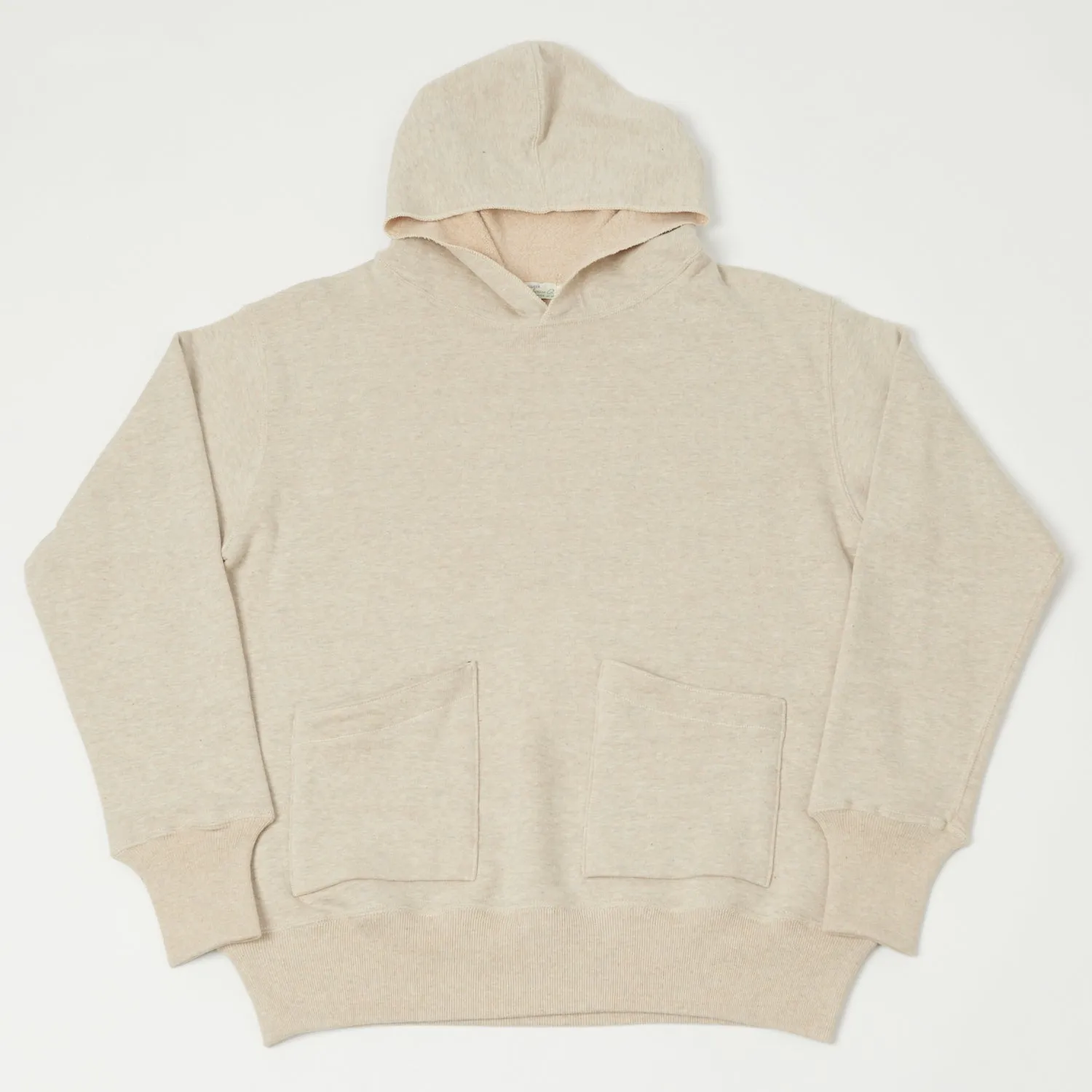 Warehouse & Co 453 Two Pocket Set-In Hooded Sweatshirt - Oatmeal