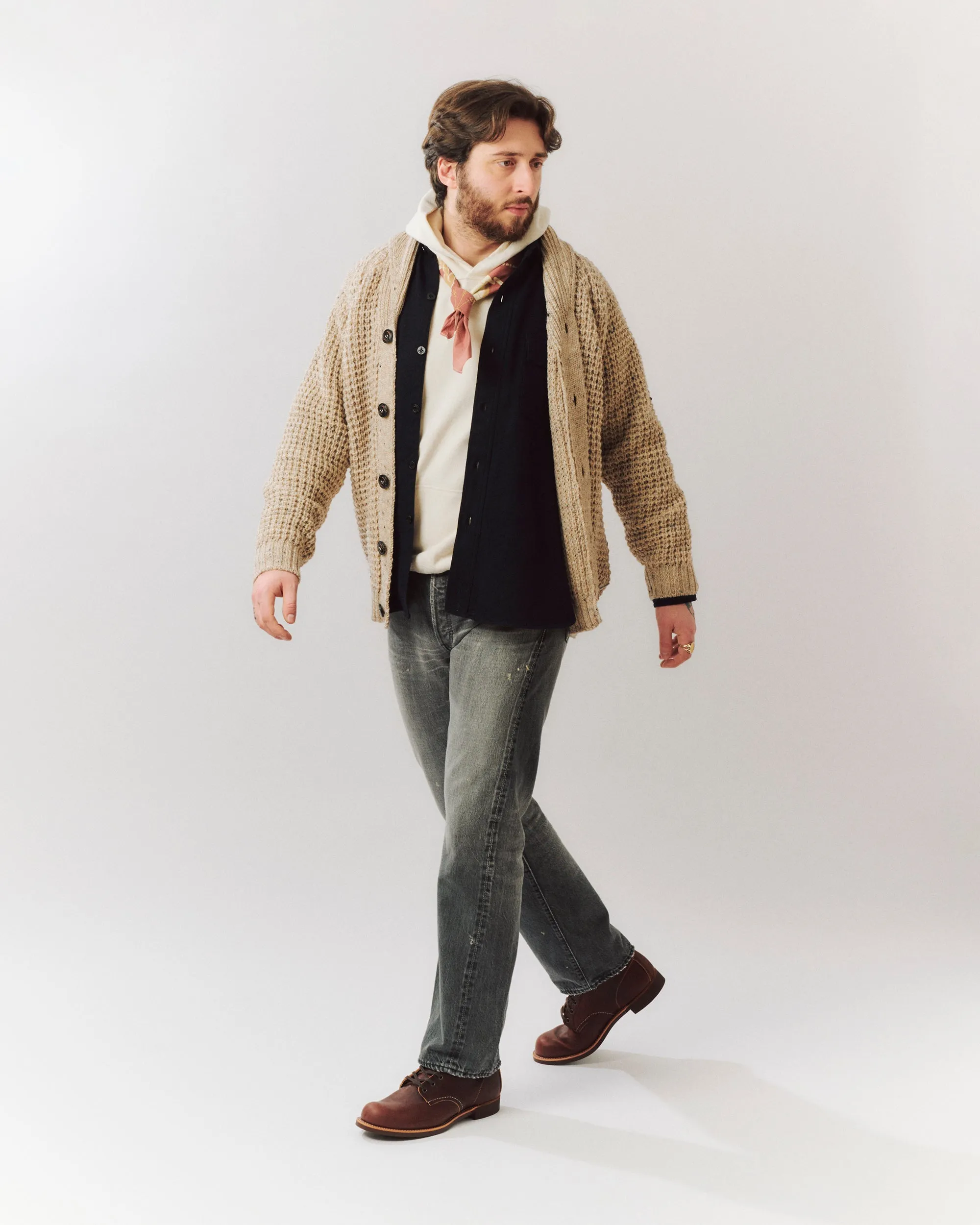 Warehouse & Co 462 Plain Hooded Sweatshirt - Cream