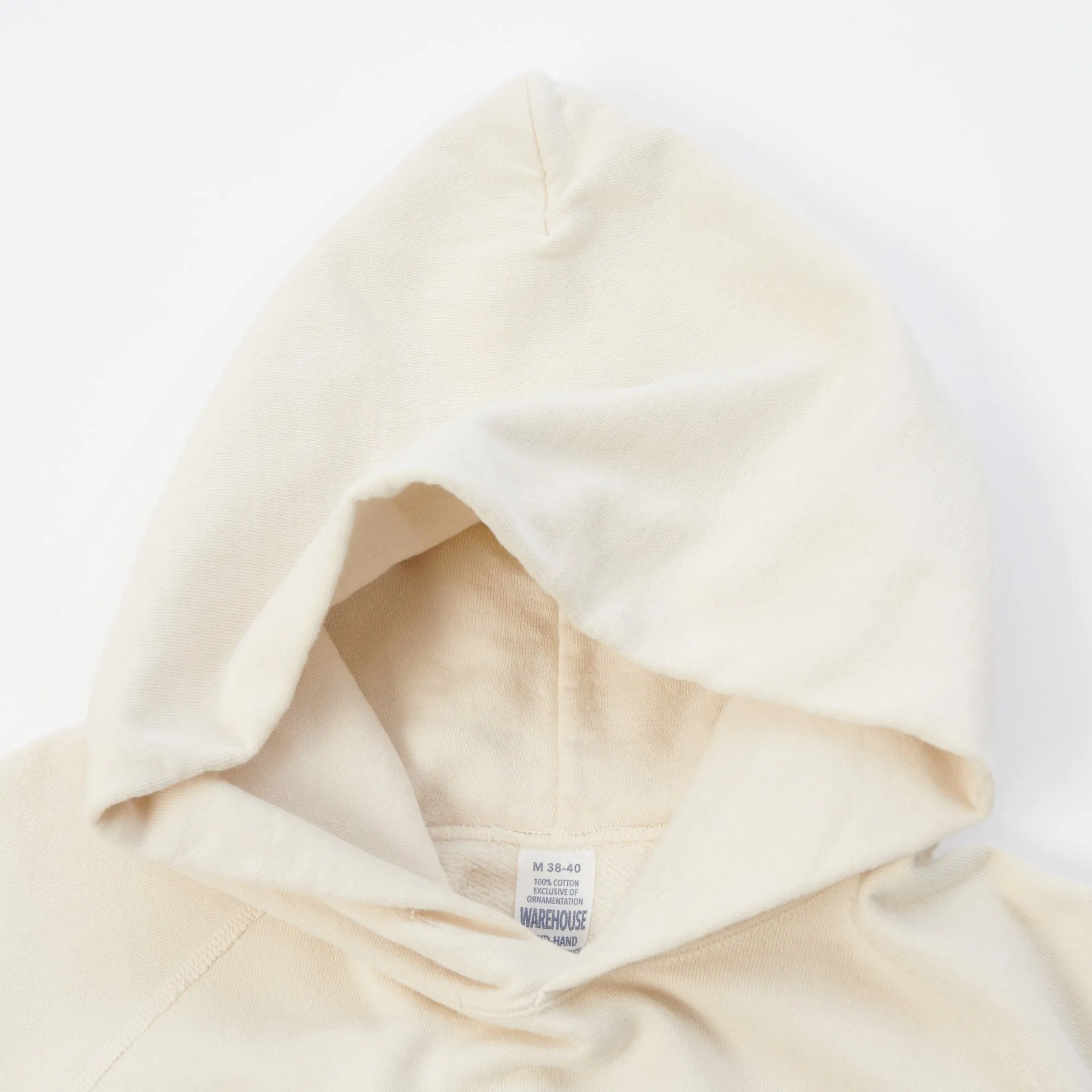 Warehouse & Co 462 Plain Hooded Sweatshirt - Cream