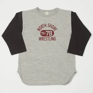 Warehouse & Co 4800 'North Shore' Baseball Tee - Heather Grey/Black