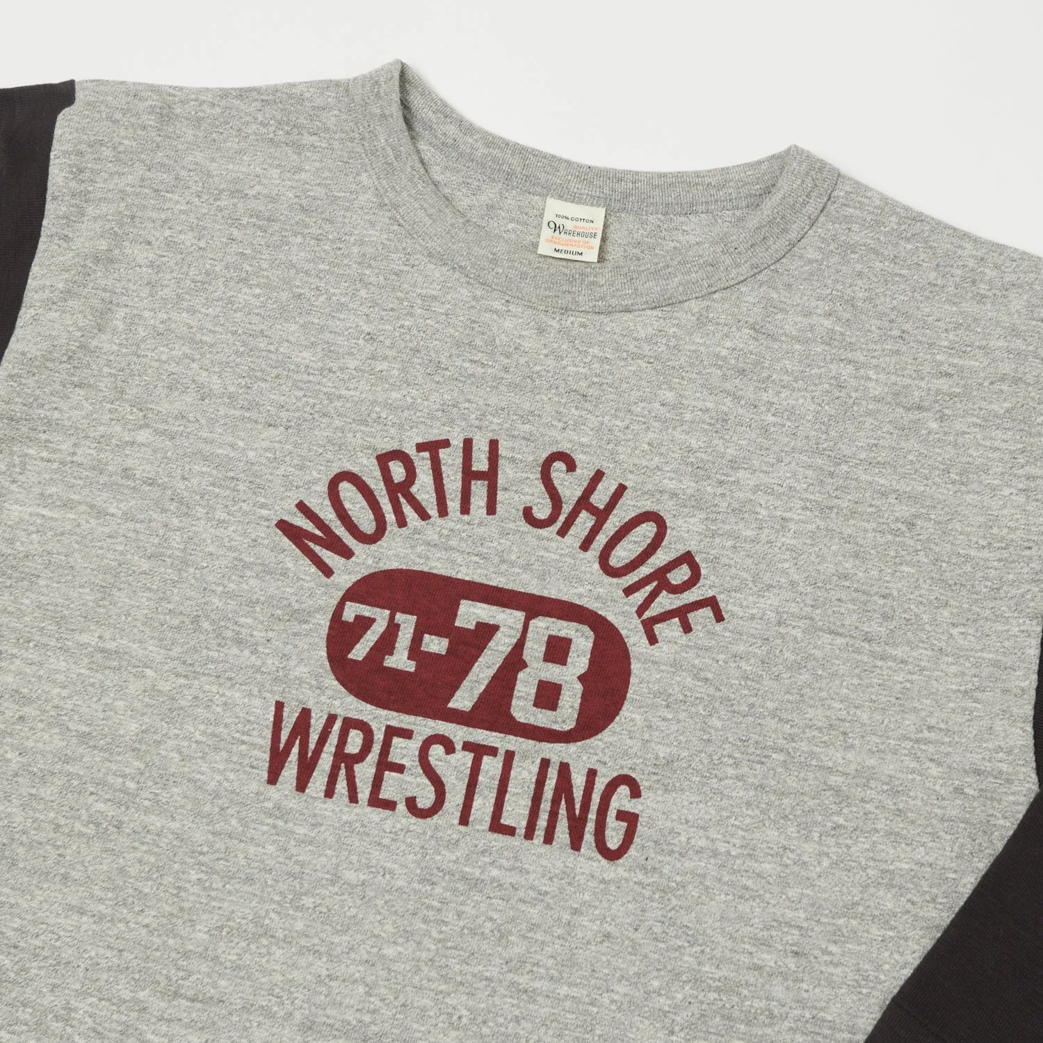 Warehouse & Co 4800 'North Shore' Baseball Tee - Heather Grey/Black