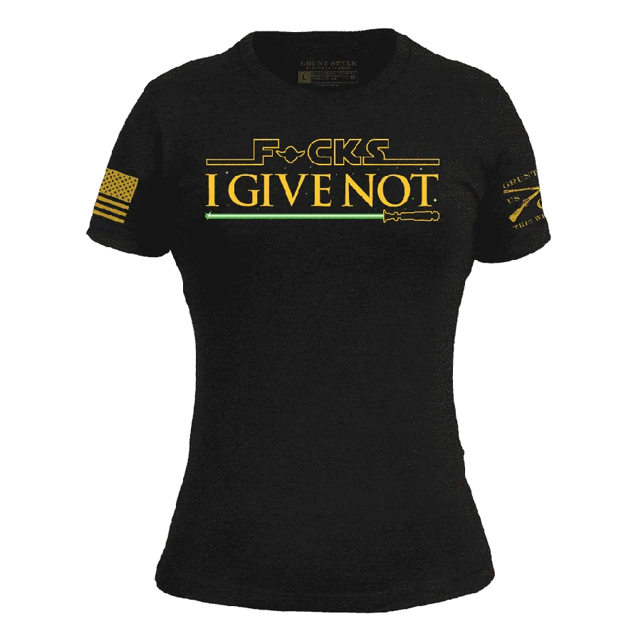 Women's F*cks I Give Not Slim Fit T-Shirt - Black
