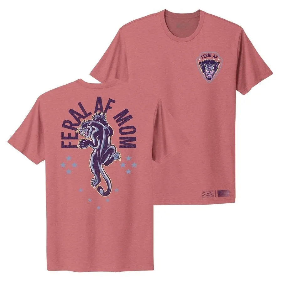 Women's Feral AF Mom Boyfriend Fit T-Shirt - Heather Mauve