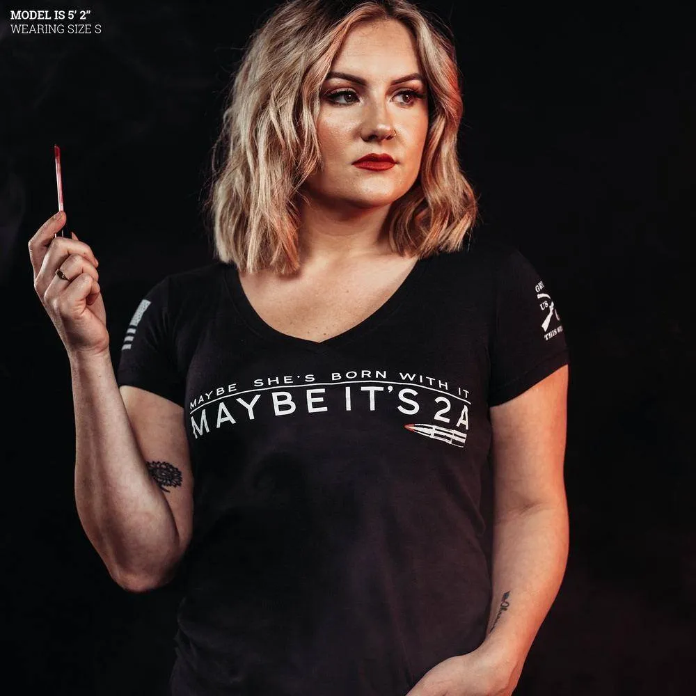 Women's Maybe It 2A V-Neck - Black