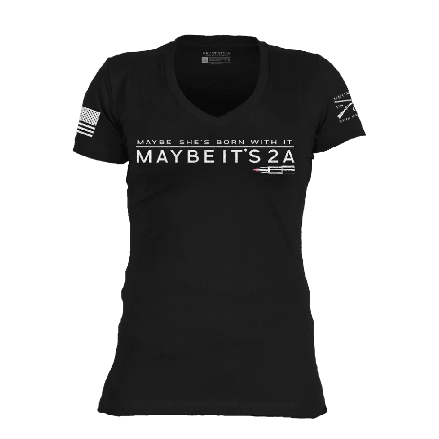 Women's Maybe It 2A V-Neck - Black