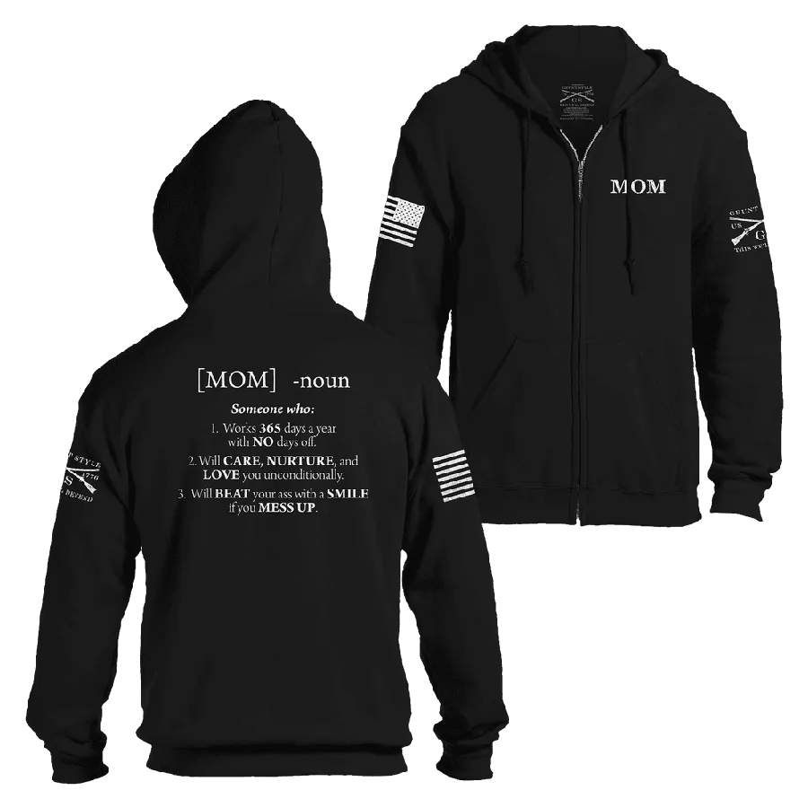 Women's Mom Defined Full-Zip Hoodie - Black