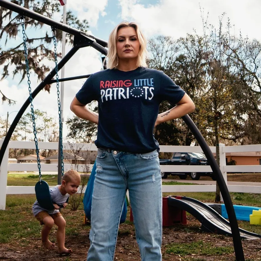 Women's Raising Little Patriots Boyfriend Fit T-Shirt - Midnight Navy