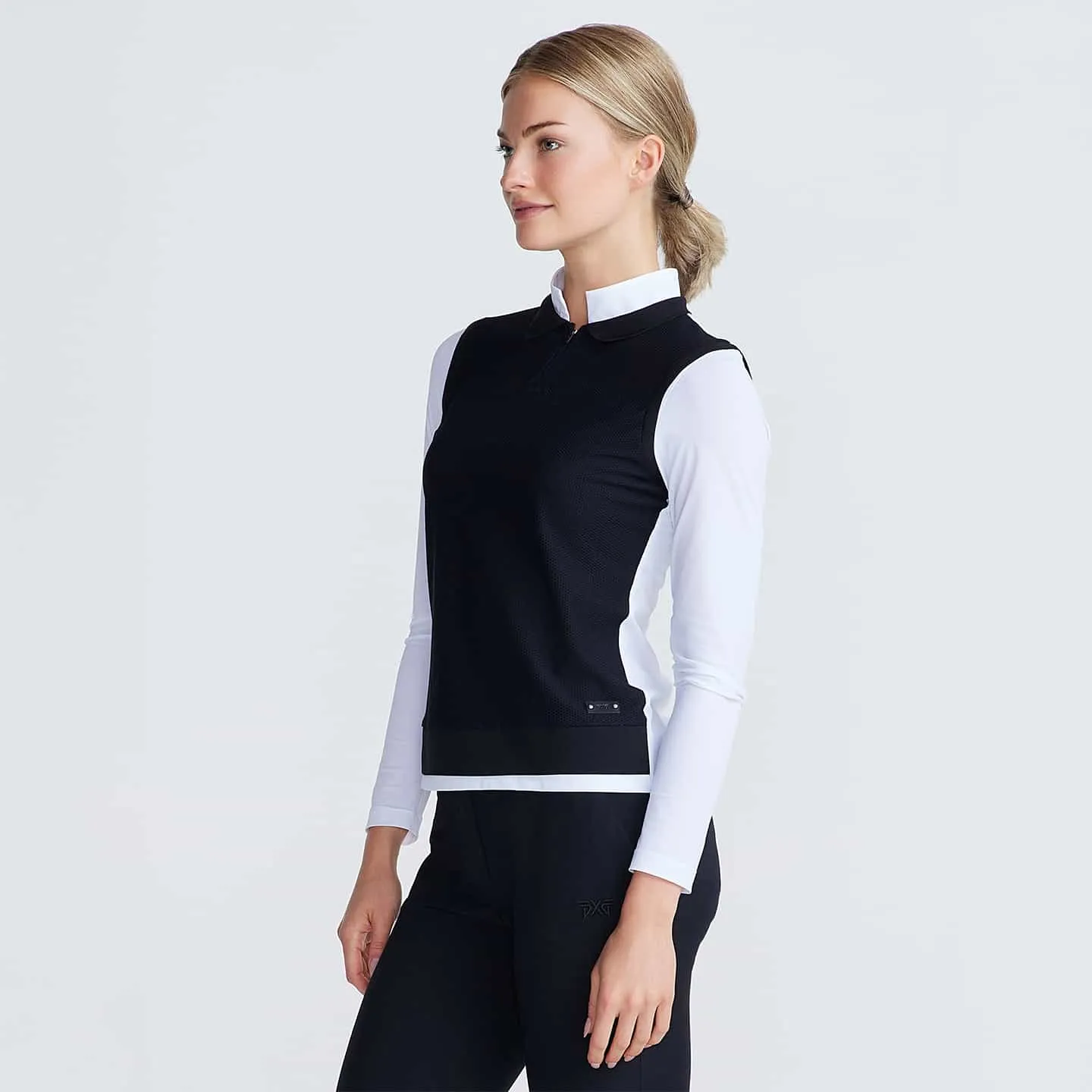 Women's Two-In-One Knitted Vest Mock Neck