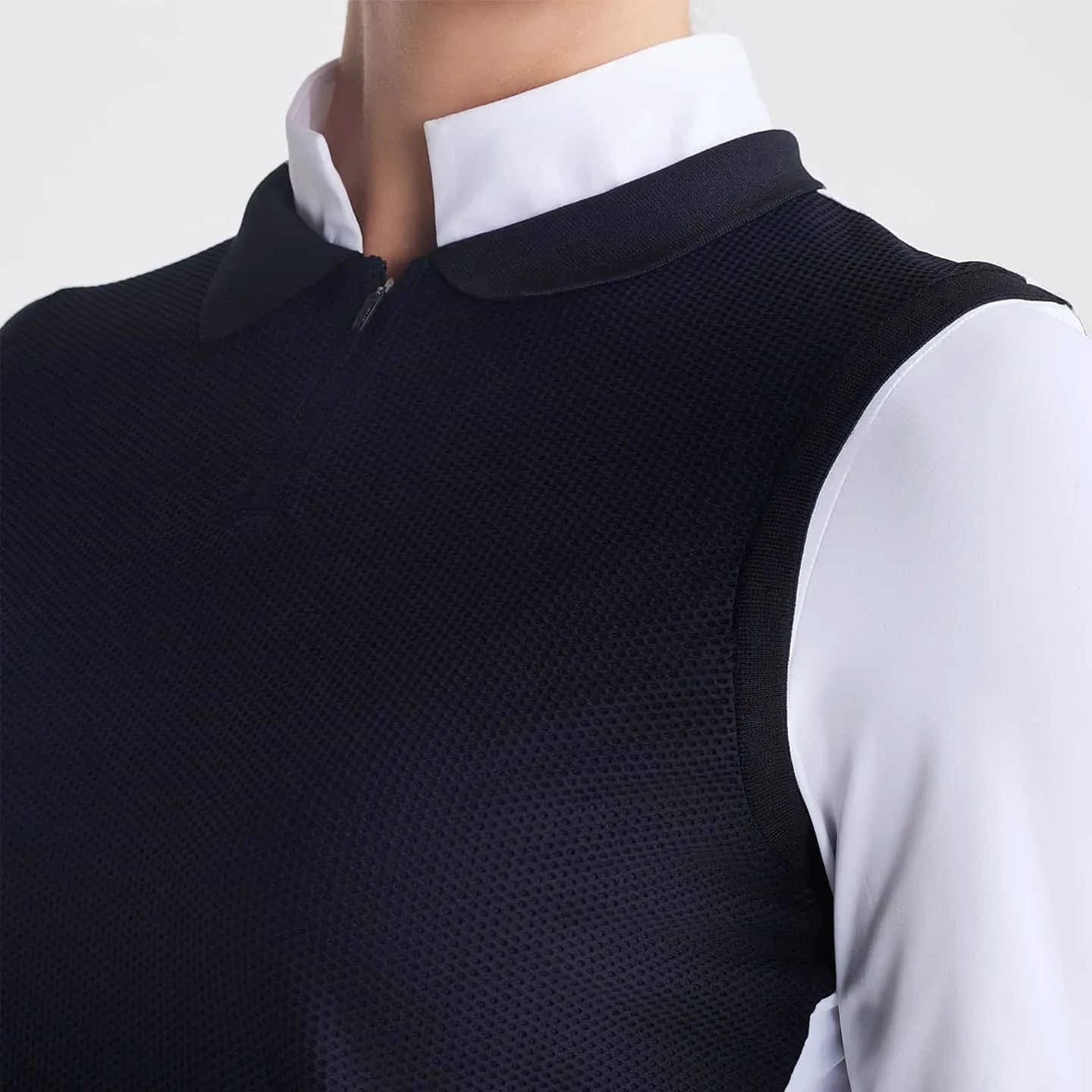 Women's Two-In-One Knitted Vest Mock Neck